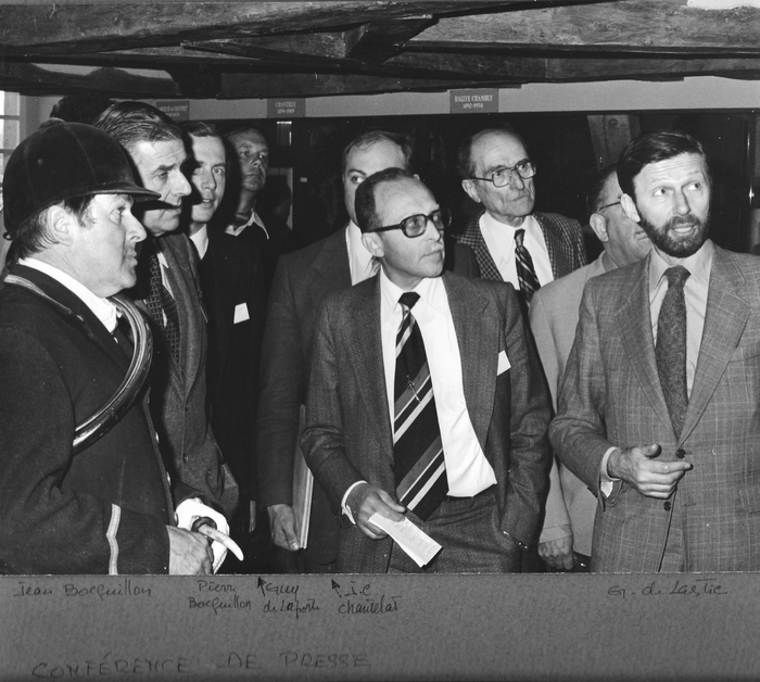 5 décembre 1979 - Jean et Pierre Bocquillon à Senlis pour l'inauguration des étages du Musée de la Vènerie - Photo de Georges Hallo - Don de M. J.-G. 